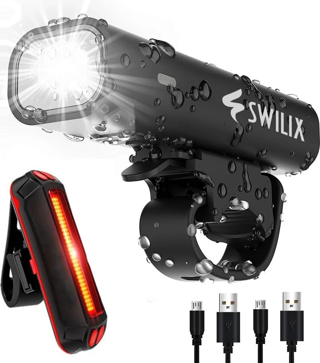 SWILIX ® - Fietsverlichting Set - Oplaadbare USB Led Fietslamp - Voor en Achter - Waterdicht - 4 Lichtstanden - Zwart SWILIX ® - Fietsverlichting Set - Oplaadbare USB Led Fietslamp - Voor En Achter - Waterdicht - 4 Lichtstanden - Zwart -Fietsaccessoire Winkel 1058x1200 1