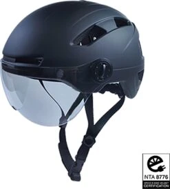 Lightyourbike ROADSTER ® Speed Pedelec Helm Met Vizier & Verlichting - NTA 8776 - Helm Snorscooter - Helm Speed Pedelec - Zwart -Fietsaccessoire Winkel 1083x1200