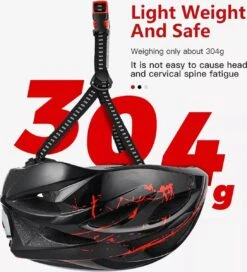 Zacro Fietshelm - Met Bril En Waarschuwingslampje - Nacht Veiligheidshelmen Fietshelm - Verstelbaar - Voor Volwassenen, MTB, Stadsfietsen - Rood En Zwart -Fietsaccessoire Winkel 1091x1200 2