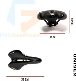 Voltano Sport Fietszadel Iclusief Zadelstrop – Gel Trekking Zadel – Met Uitsparing – Unisex - Zwart -Fietsaccessoire Winkel 1129x1200