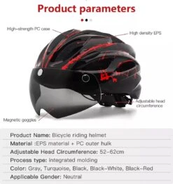 Zacro Fietshelm - Met Bril En Waarschuwingslampje - Nacht Veiligheidshelmen Fietshelm - Voor Volwassenen, MTB, Stadsfietsen - Wit En Zwart -Fietsaccessoire Winkel 1132x1200 3