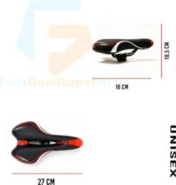 Voltano Sport Fietszadel – Gel Trekking Zadel – Met Uitsparing – Unisex - Zwart / Rood - Incl. Gratis Zadelstrop 5 Voltano Sport Fietszadel – Gel Trekking Zadel – Met Uitsparing – Unisex - Zwart / Rood - Incl. Gratis Zadelstrop -Fietsaccessoire Winkel 1144x1200 3