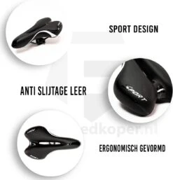 Voltano Sport Fietszadel Iclusief Zadelstrop – Gel Trekking Zadel – Met Uitsparing – Unisex - Zwart -Fietsaccessoire Winkel 1154x1200 3