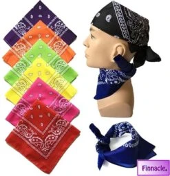 Finnacle - Hip Hop Bandana 100% Katoen Bandana Rood Vierkante Sjaal 50cm * 50cm Hoofdband Boerenzakdoek Voor Vrouwen/Mannen/Jongens/Meisjes -Fietsaccessoire Winkel 1157x1200 1