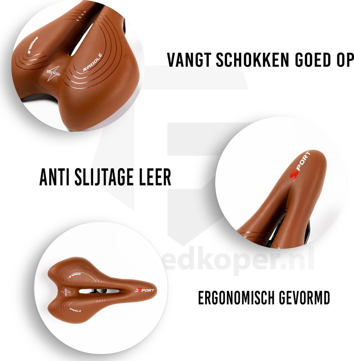 Voltano Sport Trekking Fietszadel - Comfortabel Gel Zadel - Met Uitsparing - Inclusief Zadelstrop - 100% Waterdicht - Unisex - Bruin Voltano Sport Trekking Fietszadel - Comfortabel Gel Zadel - Met Uitsparing - Inclusief Zadelstrop - 100% Waterdicht - Unisex - Bruin -Fietsaccessoire Winkel 1177x1200 2