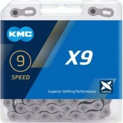 Ketting 9 Speed KMC X9 114 Schakels - Grijs -Fietsaccessoire Winkel 1194x1200 2