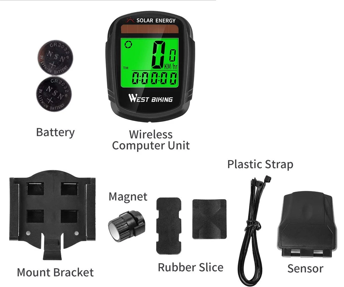 Draadloze Verlichte Fietscomputer - USB Oplaadbaar- Op Zonne- Energie - Kilometerteller - Klok - Calorie Teller - Snelheidsmeter - Auto Wake - IPX7 Waterdicht - 5 Talen - Met Verlichte LCD Display - Multifunctioneel - Inclusief Sensor - Zwart Draadloze Verlichte Fietscomputer - USB Oplaadbaar- Op Zonne- Energie - Kilometerteller - Klok - Calorie Teller - Snelheidsmeter - Auto Wake - IPX7 Waterdicht - 5 Talen - Met Verlichte LCD Display - Multifunctioneel - Inclusief Sensor - Zwart -Fietsaccessoire Winkel 1200x1002 1