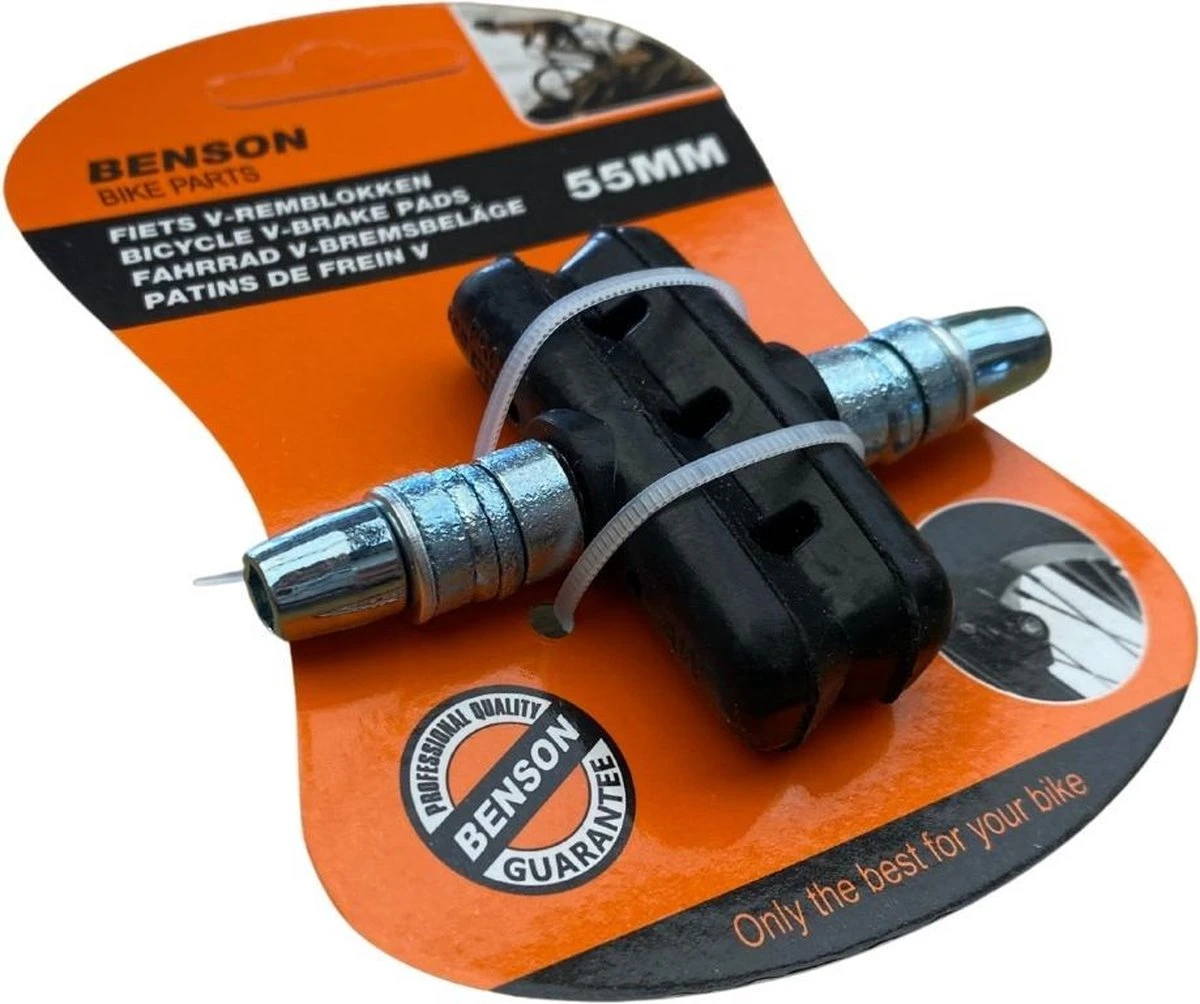 Universele Remblokjes - Remschoen - Rubber - Set 2 Stuks - Fietsen Rubberen Remblok - Remblokkenset - Verstelbaar - V brake - 55mm - Zwart Universele Remblokjes - Remschoen - Rubber - Set 2 Stuks - Fietsen Rubberen Remblok - Remblokkenset - Verstelbaar - V Brake - 55mm - Zwart -Fietsaccessoire Winkel