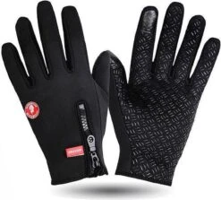 Merkloos Tech Fleece Handschoenen - Zwart - Maat M -Fietsaccessoire Winkel 1200x1082 3