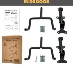W&Z WallMount Fietsdrager - Ophangbeugel - Muurbeugel Fiets - Fietsbeugel - Opbergbeugel - Ophangsysteem - 2 Stuks 6 W&Z WallMount Fietsdrager - Ophangbeugel - Muurbeugel Fiets - Fietsbeugel - Opbergbeugel - Ophangsysteem - 2 Stuks -Fietsaccessoire Winkel 1200x1138