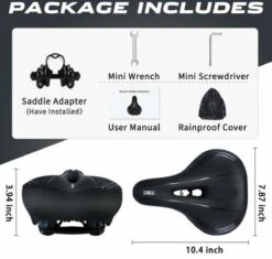 BOTC Fietszadel - Unisex - Extra Comfortabel - Inclusief Waterdichte Zadelhoes - Ventilerend 6 BOTC Fietszadel - Unisex - Extra Comfortabel - Inclusief Waterdichte Zadelhoes - Ventilerend -Fietsaccessoire Winkel 1200x1141 4