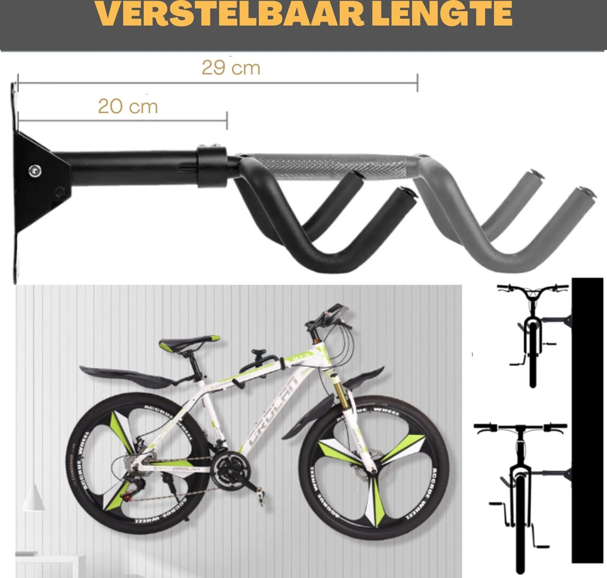 W&Z WallMount Fietsdrager - Ophangbeugel - Muurbeugel fiets - Fietsbeugel - opbergbeugel - ophangsysteem - 2 stuks W&Z WallMount Fietsdrager - Ophangbeugel - Muurbeugel Fiets - Fietsbeugel - Opbergbeugel - Ophangsysteem - 2 Stuks -Fietsaccessoire Winkel 1200x1142 1