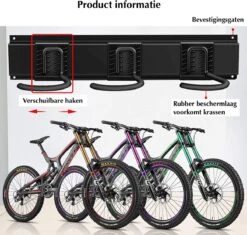 SODEAL Fiets Ophangsysteem - Gereedschapshouder - Fietshaak - Fiets Ophangbeugel - Muurbeugel Fiets - Fietsenrek - Fietsbeugel -Fietsaccessoire Winkel 1200x1142 3