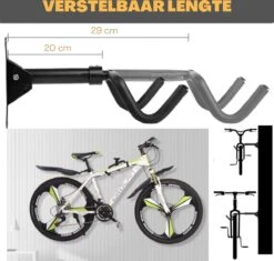 W&Z WallMount Fietsdrager - Ophangbeugel - Muurbeugel Fiets - Fietsbeugel - Opbergbeugel - Fiets Ophangsysteem -Fietsaccessoire Winkel 1200x1142 4
