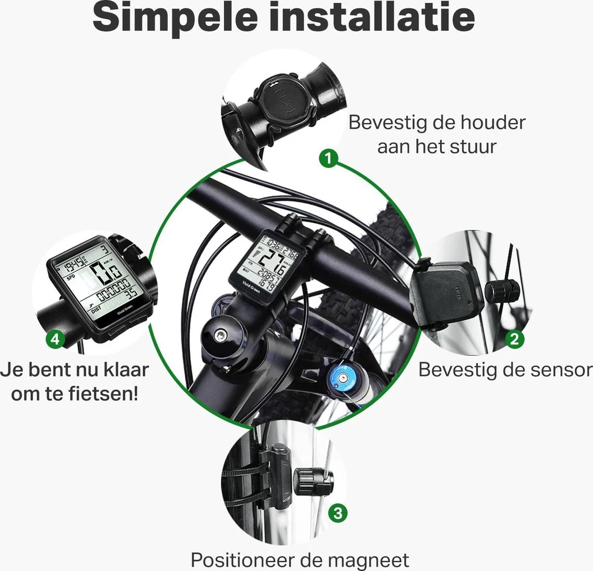 Vivid Green Draadloze Fietscomputer Snelheidsmeter - Mountainbike - Kilometerteller - Fiets Accessoires - Racefiets - Draadloos Vivid Green Draadloze Fietscomputer Snelheidsmeter - Mountainbike - Kilometerteller - Fiets Accessoires - Racefiets - Draadloos -Fietsaccessoire Winkel 1200x1156 4