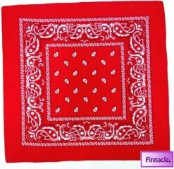 Finnacle - Hip Hop Bandana 100% Katoen Bandana Rood Vierkante Sjaal 50cm * 50cm Hoofdband Boerenzakdoek Voor Vrouwen/Mannen/Jongens/Meisjes
