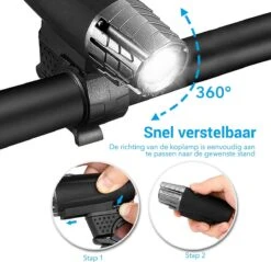TIGIOO Fietslamp - Fietslampjes Set Koplamp - Fietslamp Voorlicht & Achterlicht USB Oplaadbaar -Fietsaccessoire Winkel 1200x1162