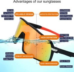 DOWO® - Fietsbrillen - Sportbrillen - Professionele Fietsbril - Lichtgewicht Racefiets -Fietsaccessoire Winkel 1200x1163 5