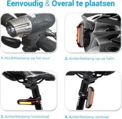 TIGIOO Fietslamp - Fietslampjes Set Koplamp - Fietslamp Voorlicht & Achterlicht USB Oplaadbaar -Fietsaccessoire Winkel 1200x1170 1
