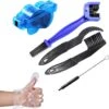 VITAMO Fietsketting Reiniger + 4 Borstels - Fiets Ketting Schoonmaken - Kettingbeschermer - Fietsgereedschap - Kettingborstel - Fietsversnelling Cleaner - Fietskettingreiniger - Schoonmaak Set - Gratis Handschoenen -Fietsaccessoire Winkel 1200x1191