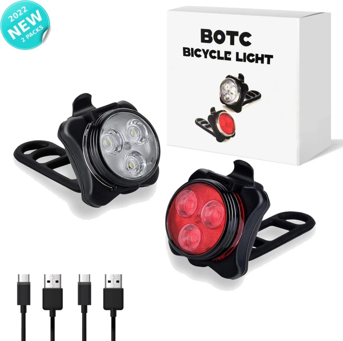 BOTC Fietsverlichting USB oplaadbaar - Oplaadbare USB Led Fietslamp - Voorlicht & Achterlicht - Waterdicht BOTC Fietsverlichting USB Oplaadbaar - Oplaadbare USB Led Fietslamp - Voorlicht & Achterlicht - Waterdicht -Fietsaccessoire Winkel 1200x1194 3