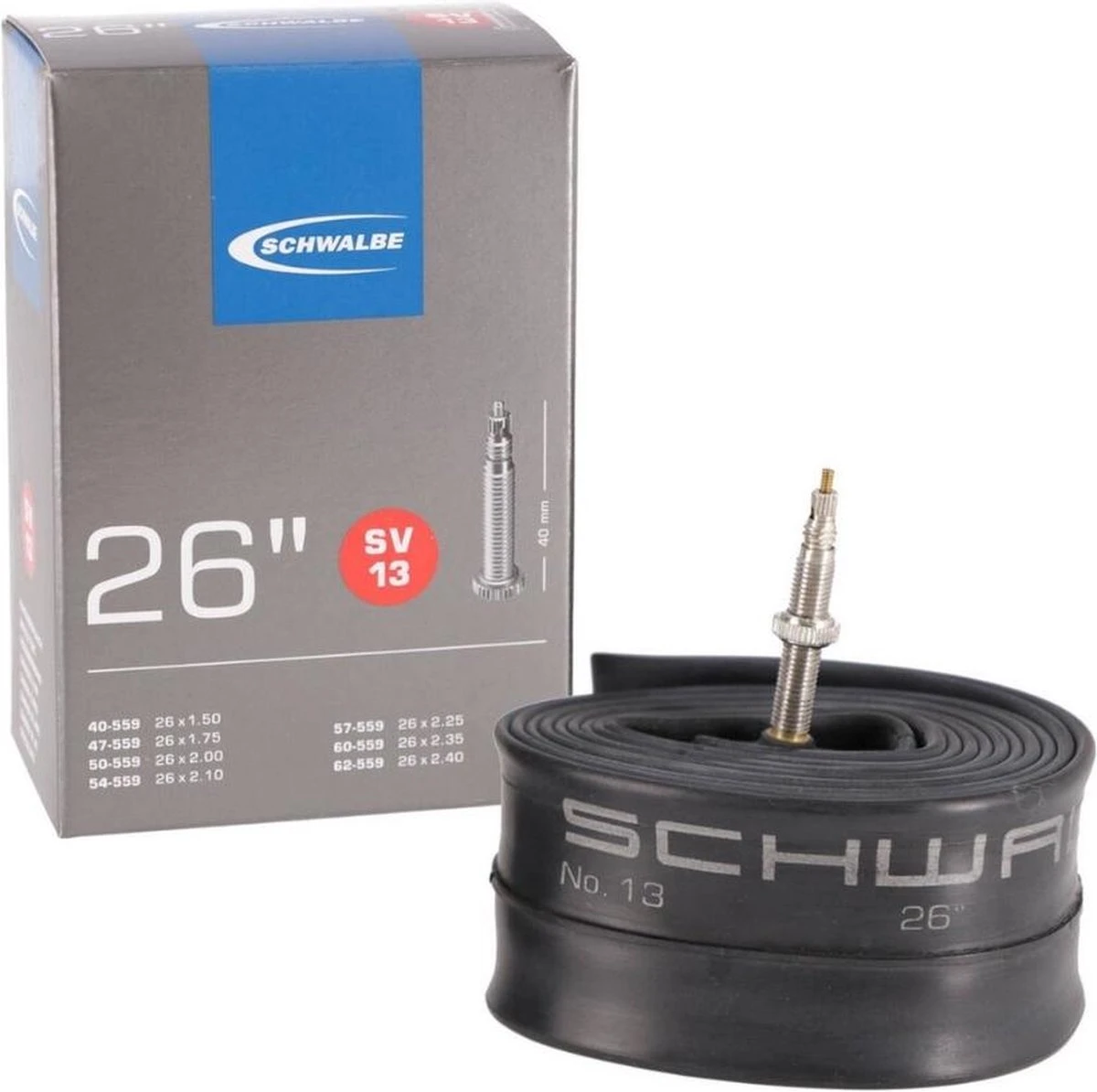 Schwalbe Binnenband - SV13 - 26 inch x 1.50 - 2.40 - Frans Ventiel - 40mm Schwalbe Binnenband - SV13 - 26 Inch X 1.50 - 2.40 - Frans Ventiel - 40mm -Fietsaccessoire Winkel 1200x1194 6