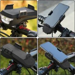 4-in-1 Fietslamp Voorlicht Mét Telefoonhouder - USB Oplaadbaar - Met Powerbank én Toeter - Racefiets Verlichting - Fietslicht Voorlicht Usb Oplaadbaar - Fietsverlichting Set - Licht Voor Fiets - Bike Light -Fietsaccessoire Winkel 1200x1195 3