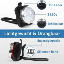 Fietsverlichting USB Oplaadbaar - Waterdicht Fietslamp - LED Fietslampjes - Voorlicht En Achterlicht - Voor Fiets -Fietsaccessoire Winkel 1200x1196
