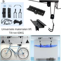 Recalma Fietslift - 60 Kg Draagkracht - Fietstakel - Universeel Ophangsysteem - Elektrische Fiets - Zwart 4 Recalma Fietslift - 60 Kg Draagkracht - Fietstakel - Universeel Ophangsysteem - Elektrische Fiets - Zwart -Fietsaccessoire Winkel 1200x1198 3