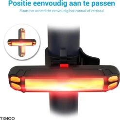 TIGIOO Fietslamp - Fietslampjes Set Koplamp - Fietslamp Voorlicht & Achterlicht USB Oplaadbaar -Fietsaccessoire Winkel 1200x1198 4