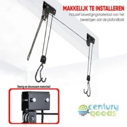 Century Goods Fietslift - Fietstakel - Fiets Ophangsysteem - Met Valbeveiliging | 60 Kg Draagkracht -Fietsaccessoire Winkel 1200x1200 1