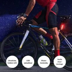 Lovnix - Oplaadbare Fietslamp LED Verlichting Set - USB Oplaadbaar - Fietslicht Met LED Lamp - Voor- En- Achter Licht - Regenbestendig - Geschikt Voor Mountainbike Fietsen Wandelen Speleologie -Fietsaccessoire Winkel 1200x1200 152