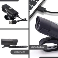 Lovnix - Oplaadbare Fietslamp LED Verlichting Set - USB Oplaadbaar - Fietslicht Met LED Lamp - Voor- En- Achter Licht - Regenbestendig - Geschikt Voor Mountainbike Fietsen Wandelen Speleologie -Fietsaccessoire Winkel 1200x1200 159