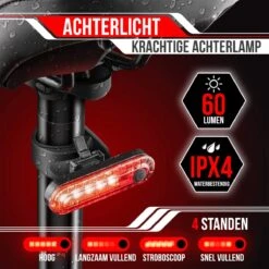 Strex LED Fietsverlichting Set - Voorlicht En Achterlicht - USB Oplaadbaar - Fietslamp - Fietslampjes - Zwart -Fietsaccessoire Winkel 1200x1200 204