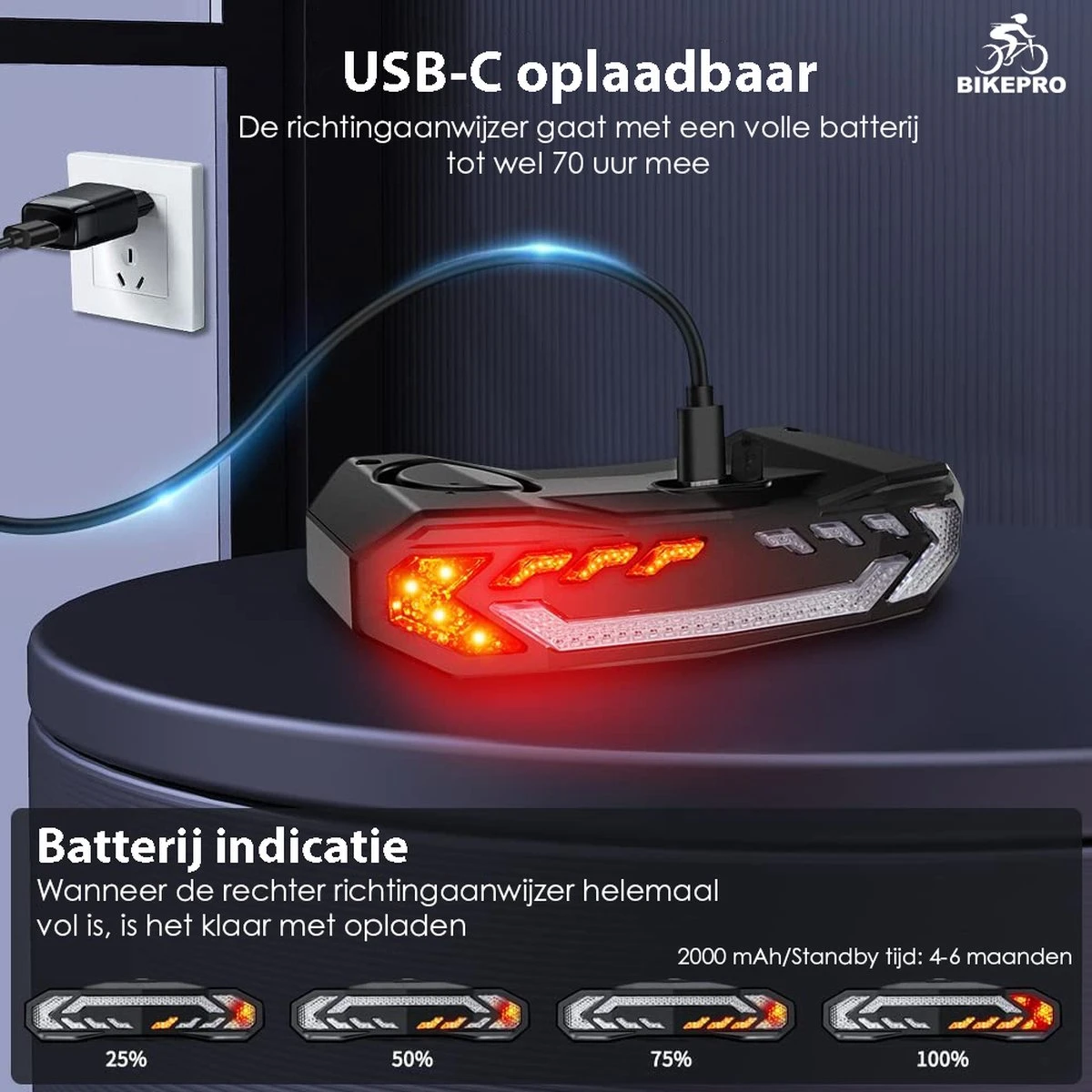 BikePro Fiets Achterlicht 2.0 met Alarm en Richtingaanwijzer - IP54 Waterdicht - USB Oplaadbaar BikePro Fiets Achterlicht 2.0 Met Alarm En Richtingaanwijzer - IP54 Waterdicht - USB Oplaadbaar -Fietsaccessoire Winkel 1200x1200 222