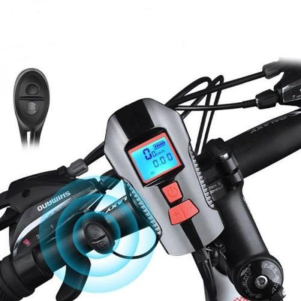 Voorlicht fiets - Fietslicht - Led voorlamp - 500 lumen - Usb oplaadbaar - Waterdicht - Koplamp fiets - Snelheidsmeter - Claxon - Vier standen Voorlicht Fiets - Fietslicht - Led Voorlamp - 500 Lumen - Usb Oplaadbaar - Waterdicht - Koplamp Fiets - Snelheidsmeter - Claxon - Vier Standen -Fietsaccessoire Winkel 1200x1200 235