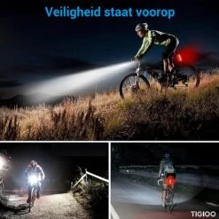 TIGIOO Fietslamp - Fietslampjes Set Koplamp - Fietslamp Voorlicht & Achterlicht USB Oplaadbaar -Fietsaccessoire Winkel 1200x1200 263