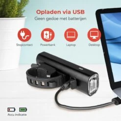 LifeGoods LED Fietsverlichting Set - Voorlicht En Achterlicht - USB Oplaadbaar - Zwart -Fietsaccessoire Winkel 1200x1200 279