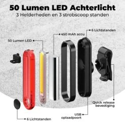 PRO LED 2022 Fietsverlichting Set - Racefiets Verlichting - Voorlicht En Achterlicht - Fietsaccessoires - USB Oplaadbaar - IP65 Waterdicht -Fietsaccessoire Winkel 1200x1200 284
