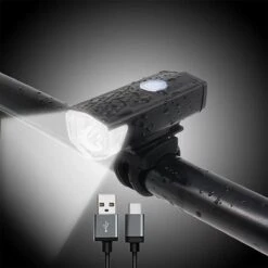 JN Waterdichte Oplaadbare Fietslamp - Voorlicht- 400 Lumen - Superfelle Fietsverlichting Met USB-kabel - Zwart - Koplamp - Voorlamp Fiets -Fietsaccessoire Winkel 1200x1200 302