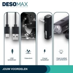 DesoMax® Fietsverlichting Set USB Oplaadbaar Heldere Fietslamp - Voorlicht - Achterlicht - Koplamp - Achterlamp 4 DesoMax® Fietsverlichting Set USB Oplaadbaar Heldere Fietslamp - Voorlicht - Achterlicht - Koplamp - Achterlamp -Fietsaccessoire Winkel 1200x1200 362