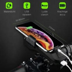 4-in-1 Fietslamp Voorlicht Mét Telefoonhouder - USB Oplaadbaar - Met Powerbank én Toeter - Racefiets Verlichting - Fietslicht Voorlicht Usb Oplaadbaar - Fietsverlichting Set - Licht Voor Fiets - Bike Light -Fietsaccessoire Winkel 1200x1200 374