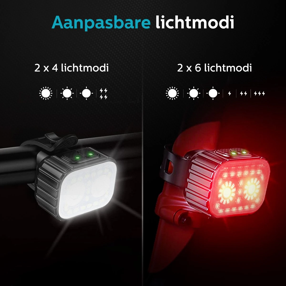 Inlustro Fietslamp Set - Voorlicht / Achterlicht - LED Fietslampjes Rood en Wit - Fietslicht Koplamp - Waterdicht - USB Oplaadbaar Inlustro Fietslamp Set - Voorlicht / Achterlicht - LED Fietslampjes Rood En Wit - Fietslicht Koplamp - Waterdicht - USB Oplaadbaar -Fietsaccessoire Winkel 1200x1200 419