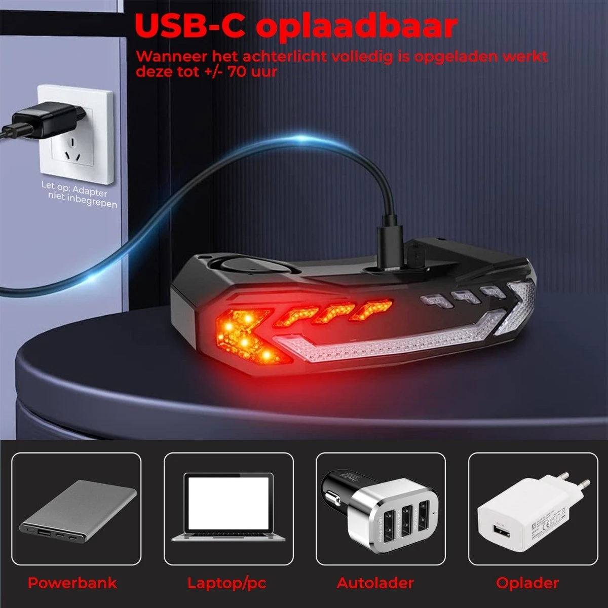 B-care Elektrische Fietsverlichting - Inclusief Afstandsbediening En Richtingaanwijzers - Fietsalarm - Anti Diefstal Alarm - Fiets Achterlicht - Fietsbel - Fiets Accessoires B-care Elektrische Fietsverlichting - Inclusief Afstandsbediening En Richtingaanwijzers - Fietsalarm - Anti Diefstal Alarm - Fiets Achterlicht - Fietsbel - Fiets Accessoires -Fietsaccessoire Winkel 1200x1200 425