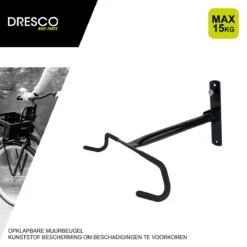 Dresco Muurbeugel Fiets 15kg Opklapbaar | Muurbeugel Fietsendrager | Wandbeugel -Fietsaccessoire Winkel 1200x1200 47