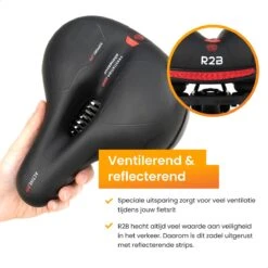 R2B® Fietszadel Voor Dames En Heren - Inclusief Waterdichte Zadelhoes - Zwart - Reflectie En Ventilatie - Gel Zadel / Gelzadel 4 R2B® Fietszadel Voor Dames En Heren - Inclusief Waterdichte Zadelhoes - Zwart - Reflectie En Ventilatie - Gel Zadel / Gelzadel -Fietsaccessoire Winkel 1200x1200 519