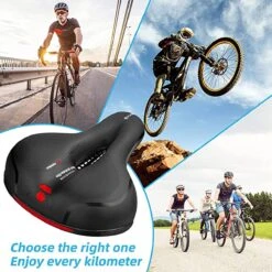 IBright Gel Fietszadel Met LED Oplaadbare Achterlicht - USB Oplaadbaar - Fietsverlichting Met 6 Functie's - Dames / Heren - Waterdicht - Gratis Zadelstrop - USB Oplaadkabel - Zwart -Fietsaccessoire Winkel 1200x1200 531