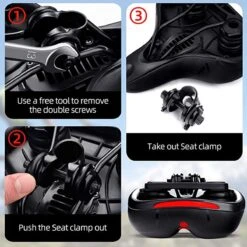 IBright Gel Fietszadel Met LED Oplaadbare Achterlicht - USB Oplaadbaar - Fietsverlichting Met 6 Functie's - Dames / Heren - Waterdicht - Gratis Zadelstrop - USB Oplaadkabel - Zwart -Fietsaccessoire Winkel 1200x1200 532