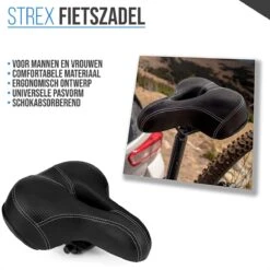 Strex Fietszadel - Unisex - Extra Comfortabel - Ventilerend - Incl. Zadelhoes -Fietsaccessoire Winkel 1200x1200 543