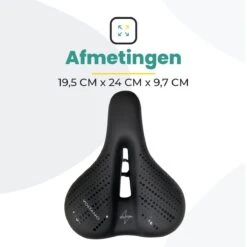 Voltano Dames Fietszadel - Zwart - Uitsparing - Waterdicht - Elastomeer Vering - Gratis Zadelstrop -Fietsaccessoire Winkel 1200x1200 552